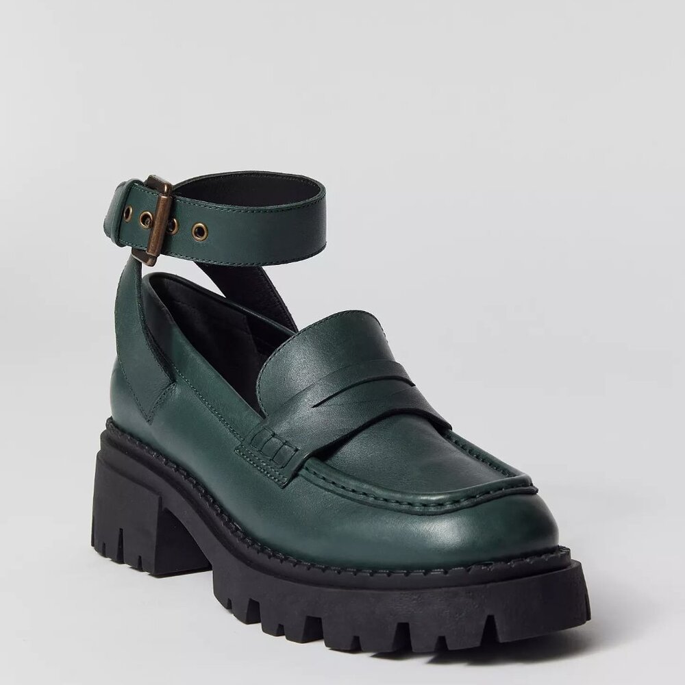 NWT Seychelles Not the One Leather Loafer Green 7.